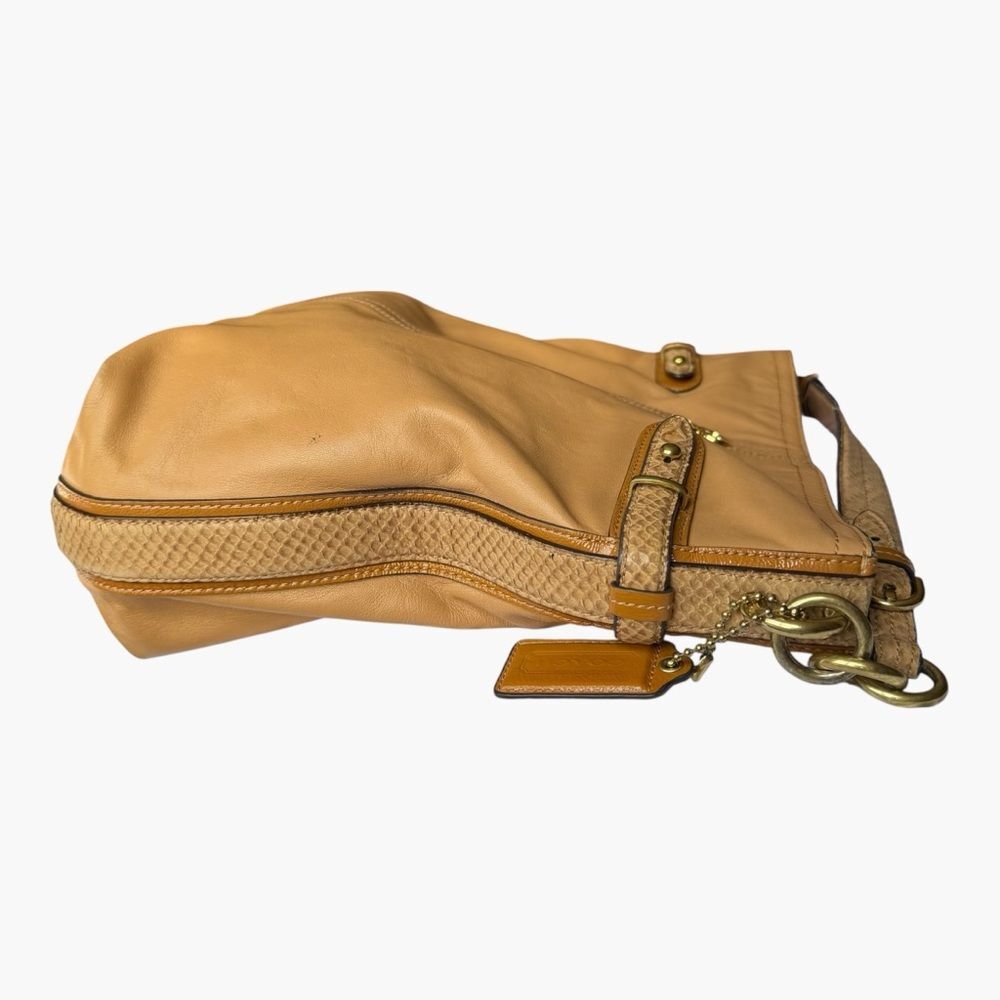Coach Colette Leather Hobo Bag Tan Python Trim Slouchy Shoulder Bag 16418 - Picture 6 of 15